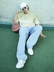 Life Fully Green, Cream Half Sleeve T-Shirt