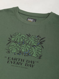 Earth Day Hunter Green Half Sleeve T-Shirt