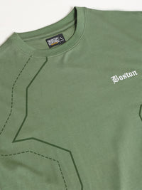 Boston Emboridery Hunter Green Half Sleeve T-Shirt