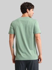 Basic Solid Light Green Half Sleeve T-Shirt