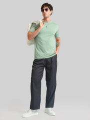 Basic Solid Light Green Half Sleeve T-Shirt