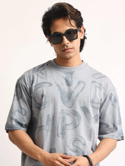 Alphabet Light Grey Half Sleeve T-Shirt