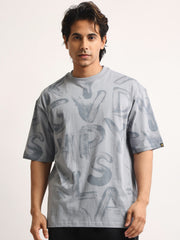 Alphabet Light Grey Half Sleeve T-Shirt