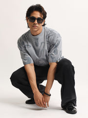 Alphabet Light Grey Half Sleeve T-Shirt