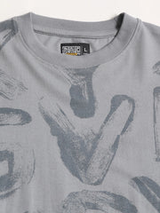 Alphabet Light Grey Half Sleeve T-Shirt