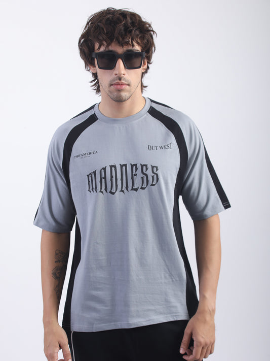 Light Grey out west, black half sleeve t-shirt for men - view 3