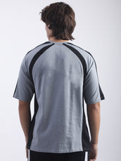 Out West Light Grey, Black Half Sleeve T-Shirt