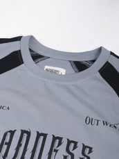 Out West Light Grey, Black Half Sleeve T-Shirt