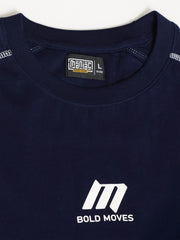 CutPanel Stich Navy Half Sleeve T-Shirt