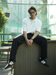 Rock White Half Sleeve T-Shirt