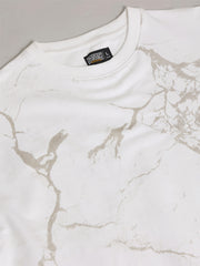 Strom Spray Print White, Grey Half Sleeve T-Shirt