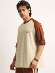 Disruptive Biscuit, Brown Half Sleeve T-Shirt