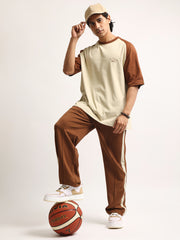 Disruptive Biscuit, Brown Half Sleeve T-Shirt