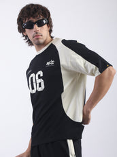 California Black, Cream Half Sleeve T-Shirt