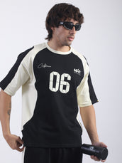 California Black, Cream Half Sleeve T-Shirt
