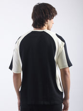 California Black, Cream Half Sleeve T-Shirt