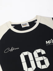 California Black, Cream Half Sleeve T-Shirt