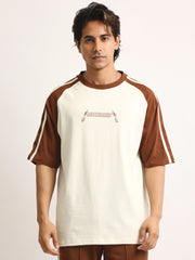 Beyound Cream, Brown Half Sleeve T-Shirt
