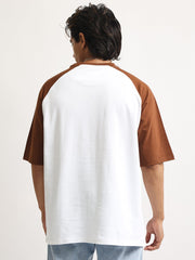 Star M White, Brown Half Sleeve T-Shirt