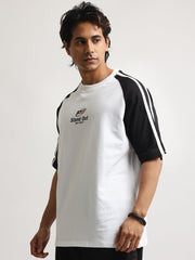 Standout White, Black Half Sleeve T-Shirt