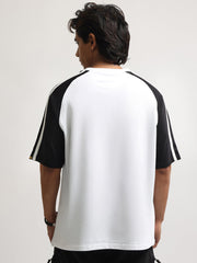Standout White, Black Half Sleeve T-Shirt