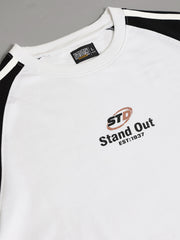 Standout White, Black Half Sleeve T-Shirt