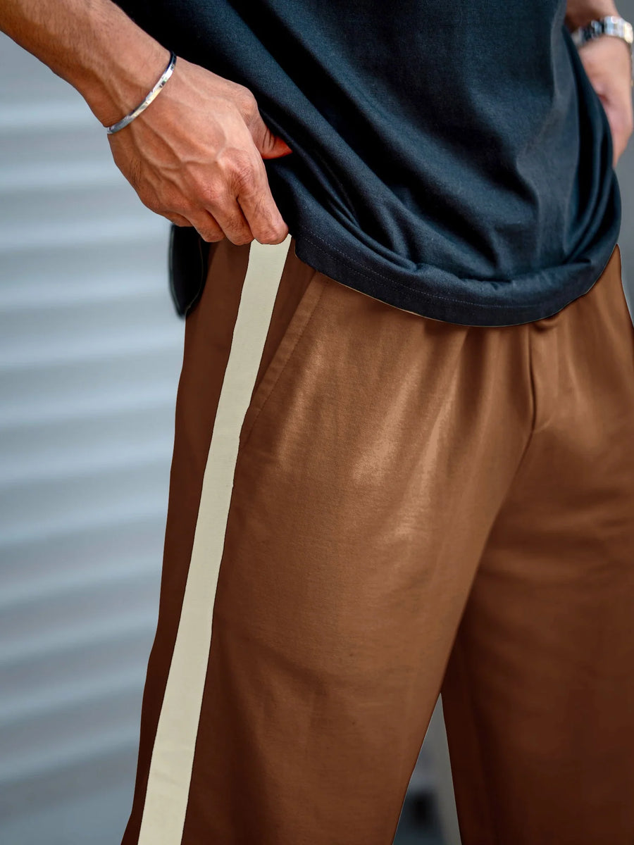 Beige Full Sleeve Half Zip Polo Co-Ord Set
