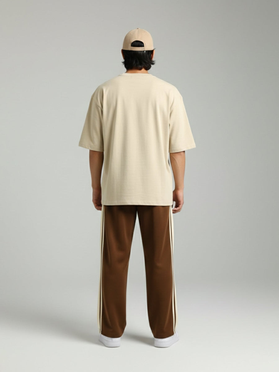 Biscuit T-Shirt & Brown Trackpant Co-Ord Set