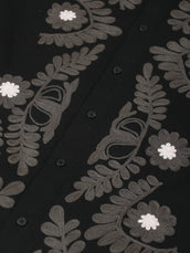 Medallion Embroidery Black Shirt