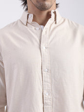 Mini Checks Beige Full Sleeve Shirt