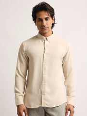 Super Twill Beige Full Sleeve Shirt