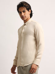 Super Twill Beige Full Sleeve Shirt