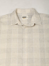 Beige Windowpane Check Shirt