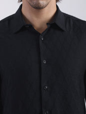 Geometric Black Full Sleeve Shirt