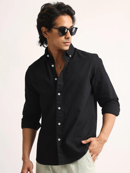 Oxford Black Full Sleeve Shirt