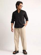 Super Twill Black Full Sleeve Shirt