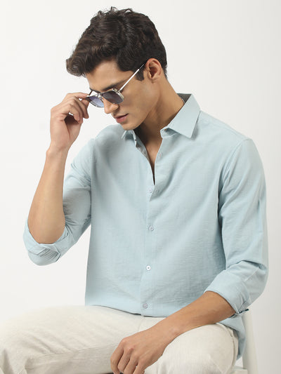 Soft Tech Blue Full Sleeve Shirt