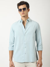 Soft Tech Blue Full Sleeve Shirt