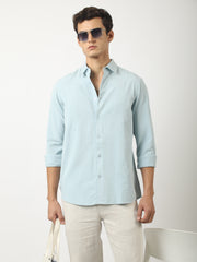 Soft Tech Blue Full Sleeve Shirt