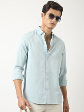 Soft Tech Blue Full Sleeve Shirt