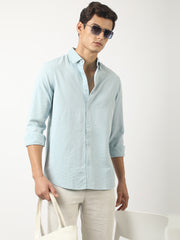 Soft Tech Blue Full Sleeve Shirt