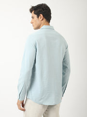 Soft Tech Blue Full Sleeve Shirt