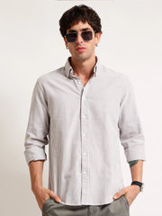 Oxford Stripes Brown Full Sleeve Shirt