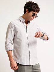 Oxford Stripes Brown Full Sleeve Shirt