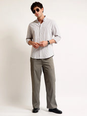 Oxford Stripes Brown Full Sleeve Shirt