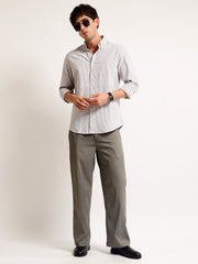 Oxford Stripes Brown Full Sleeve Shirt