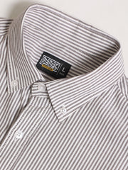 Oxford Stripes Brown Full Sleeve Shirt