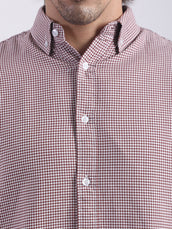 Mini Checks Red Full Sleeve Shirt