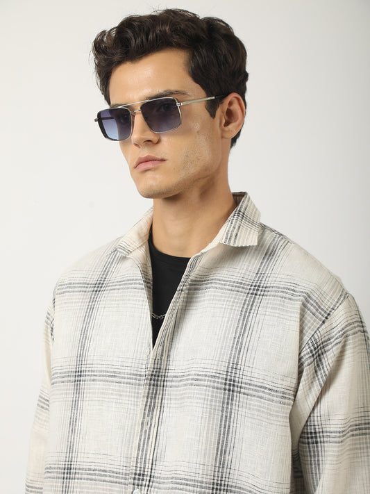 Graphite Plaid Cream Shirt