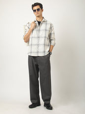 Graphite Plaid Cream Shirt